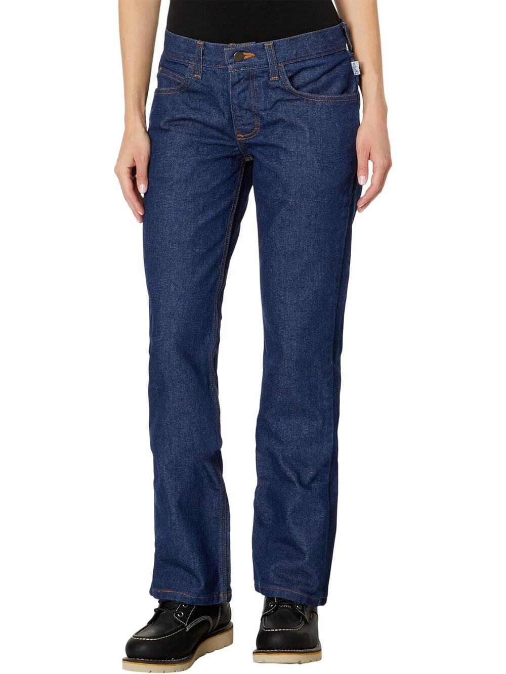 Tyndale Women's 10/34 Blue Dark Wash Denim Straight Leg FR Workwear Jeans E12-2